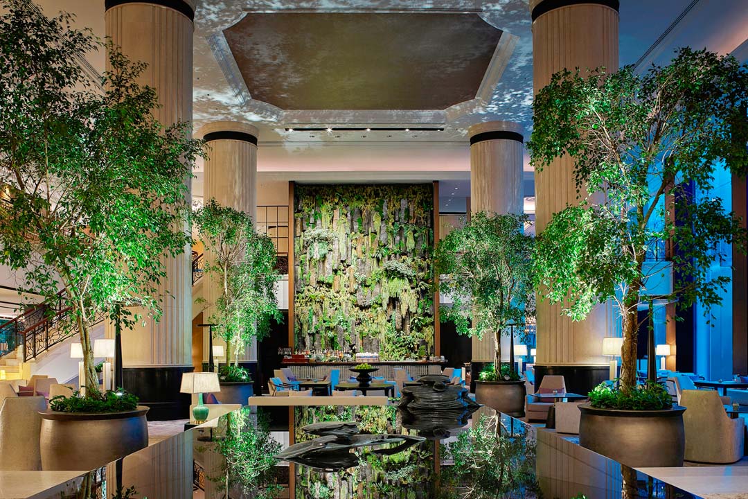 Landscaped wall by Charlie Albone, Shangri-La Hotel Singapore
